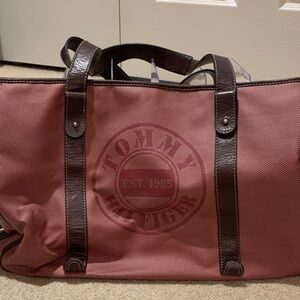 Tommy Hilfiger Red and Brown Shoulder Bag